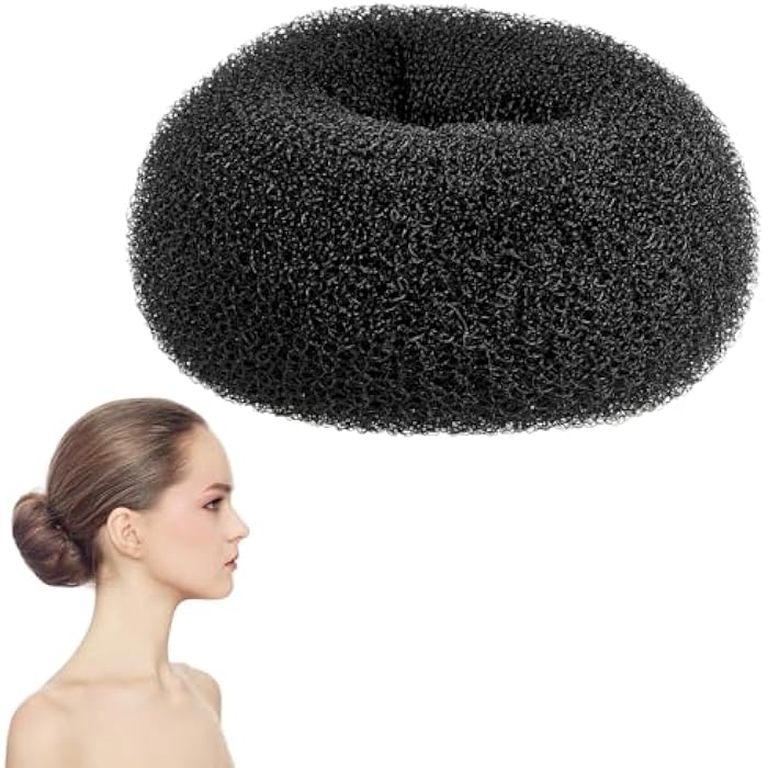 Hair Donut Bun Maker - Ballet Bun Tool, Reusable Hair Bun Shaper, For Work, School, Yoga, Parties & All Occasion, Quick & Easy Neat Hairstyle, One Black Bun (3) - Image 1
